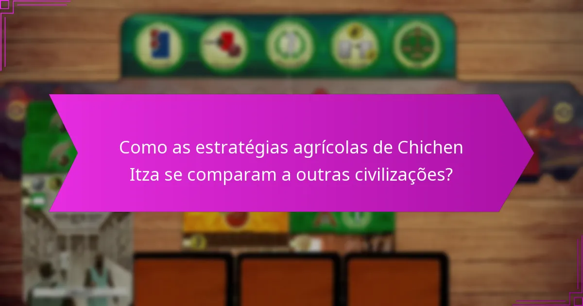 Como as estratégias agrícolas de Chichen Itza se comparam a outras civilizações?