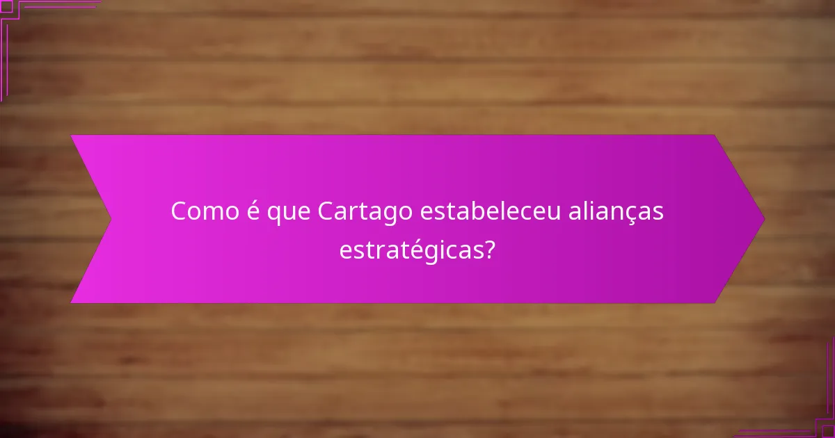Como é que Cartago estabeleceu alianças estratégicas?