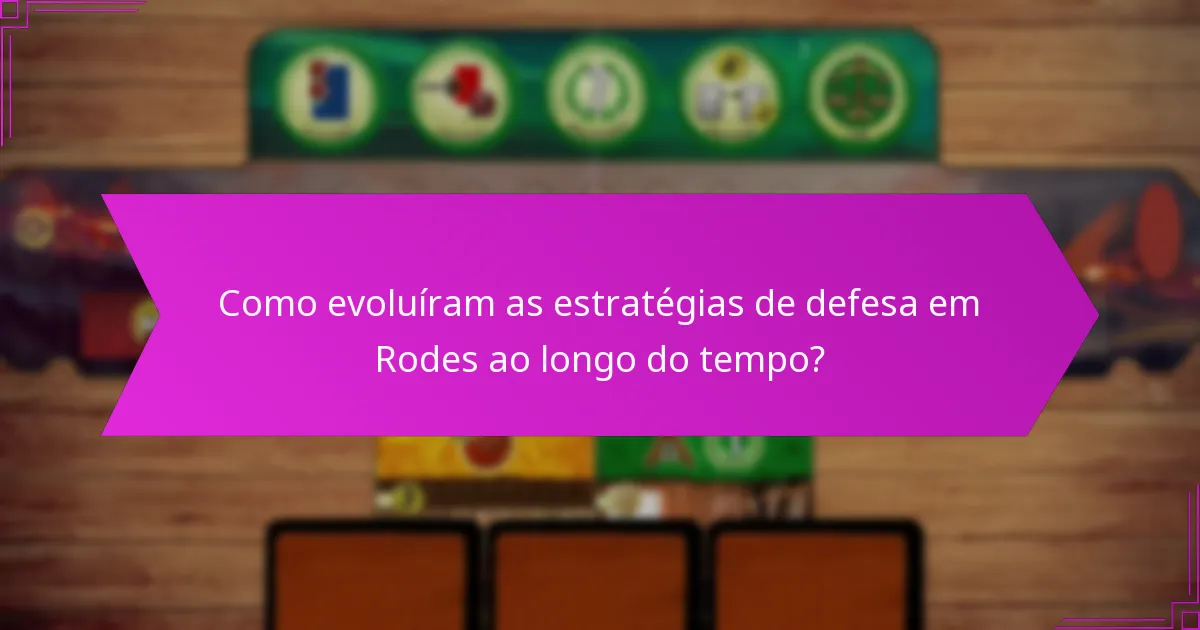 Como evoluíram as estratégias de defesa em Rodes ao longo do tempo?