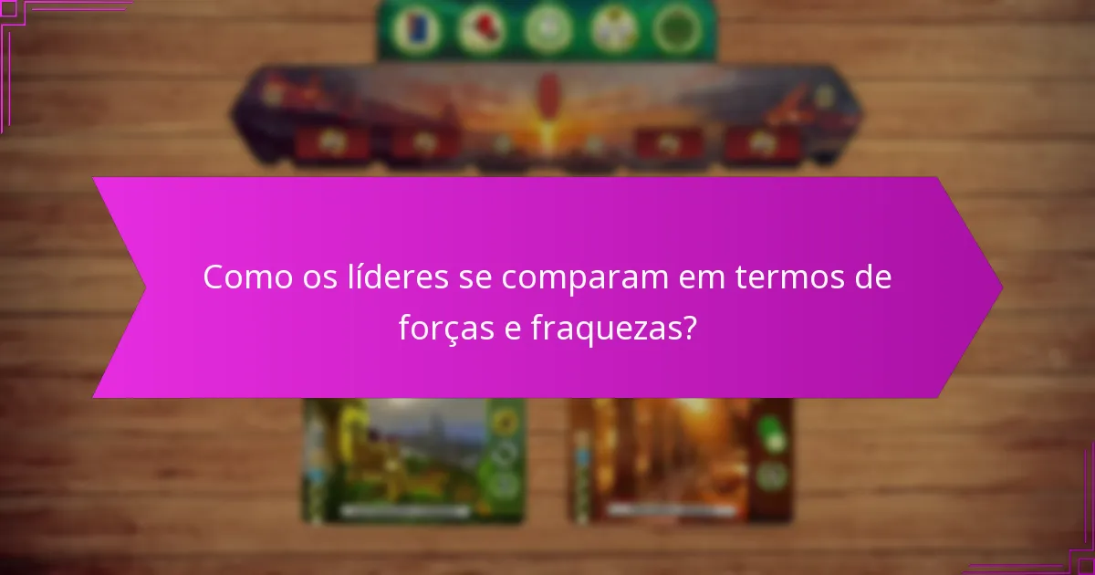 Como os líderes se comparam em termos de forças e fraquezas?