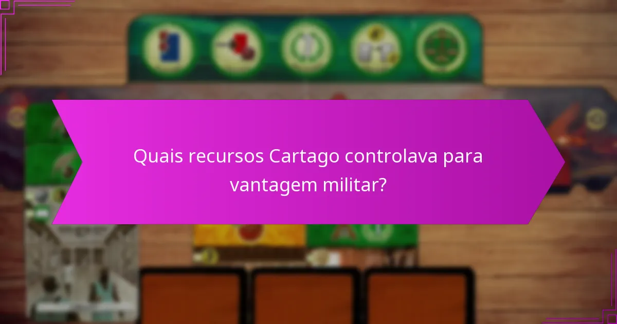 Quais recursos Cartago controlava para vantagem militar?